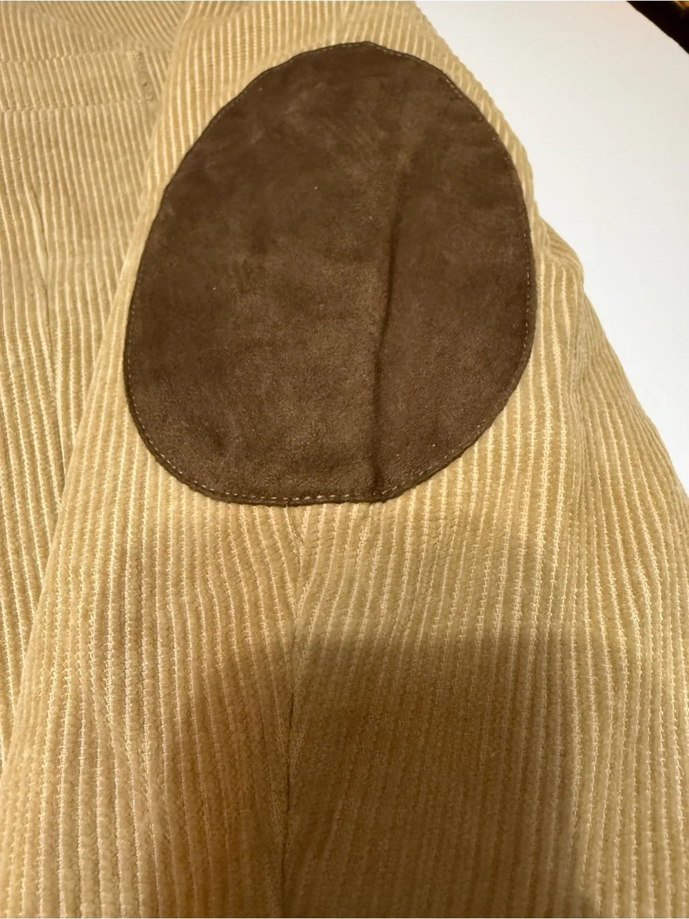 Vtg Lauren Ralph Lauren Green Label Corduroy Blazer Wood Buttons Elbow Patch 44R